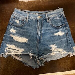 American Eagle Outfitters Distressed Blue Denim Shorts